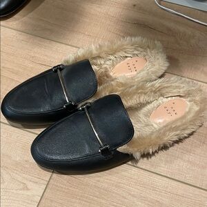 A New Day Black Faux Fur Lined Loafers
